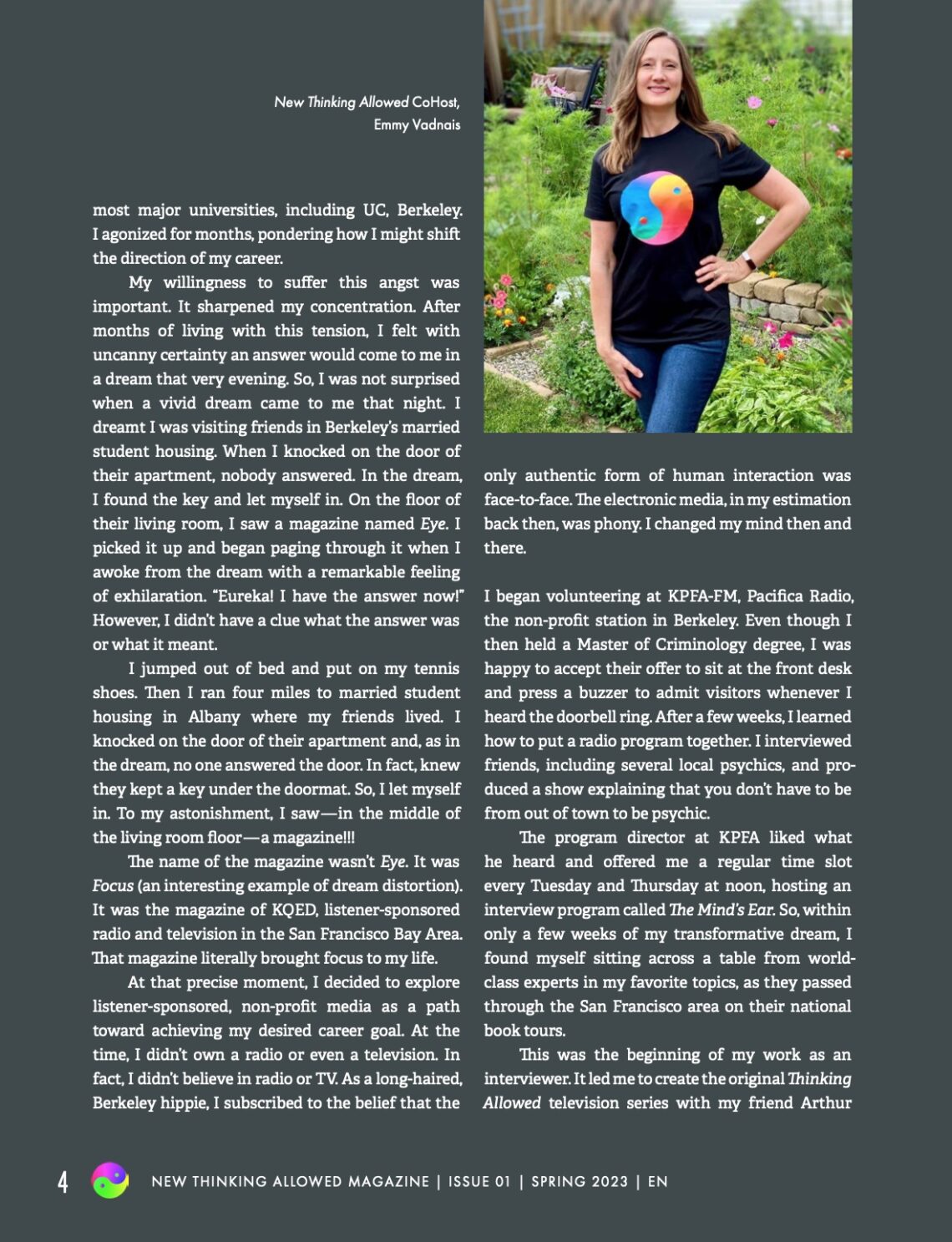 Premier Issue of the New Thinking Allowed Magazine - Emmy Vadnais